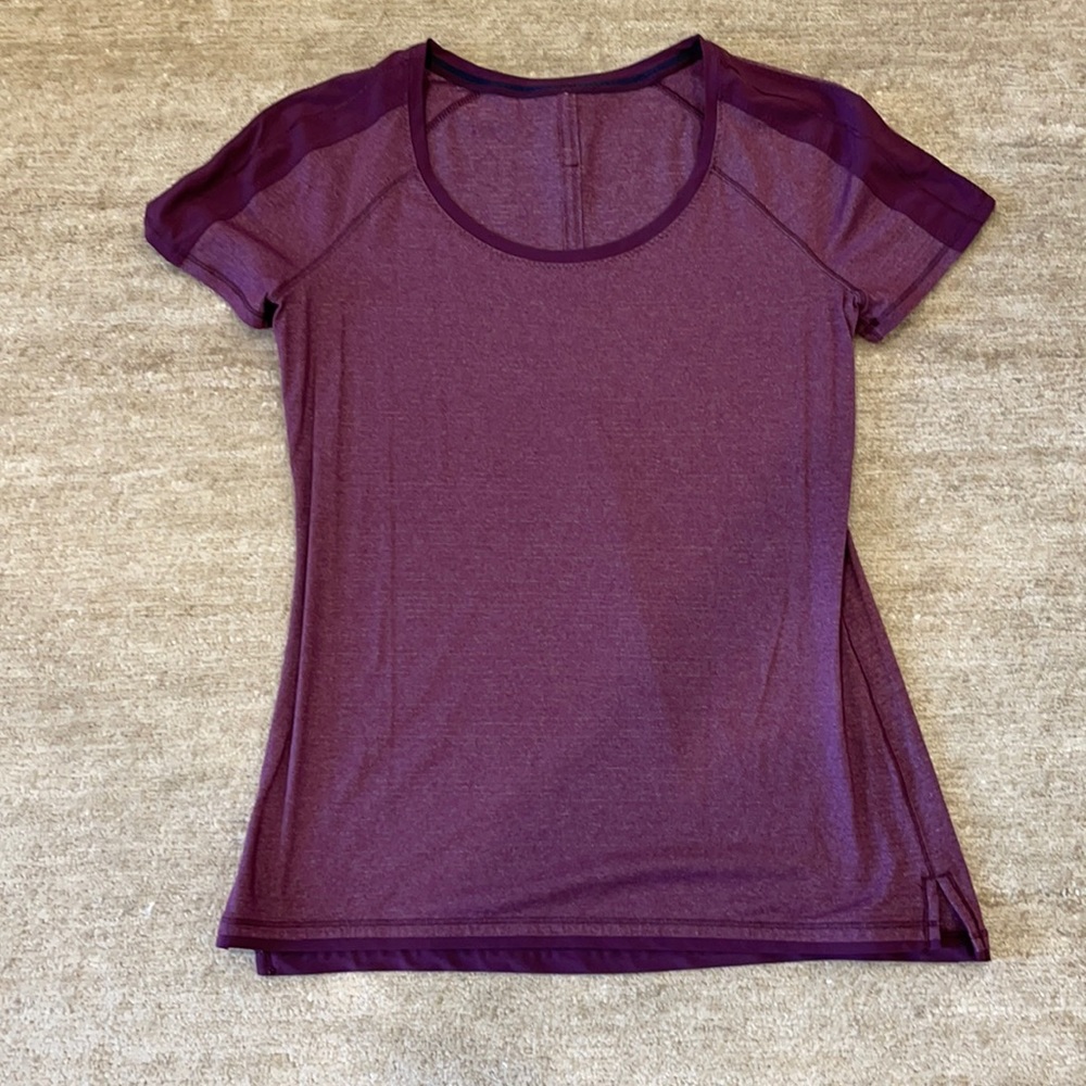 Purple size 6 short sleeve lululemon top